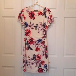 Lauren Ralph Lauren Shift Dress White Pink Blue Floral Size 6